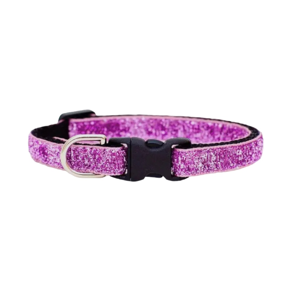 Sweet Pickle | Mjukt Glittrigt Katthalsband, Rosa